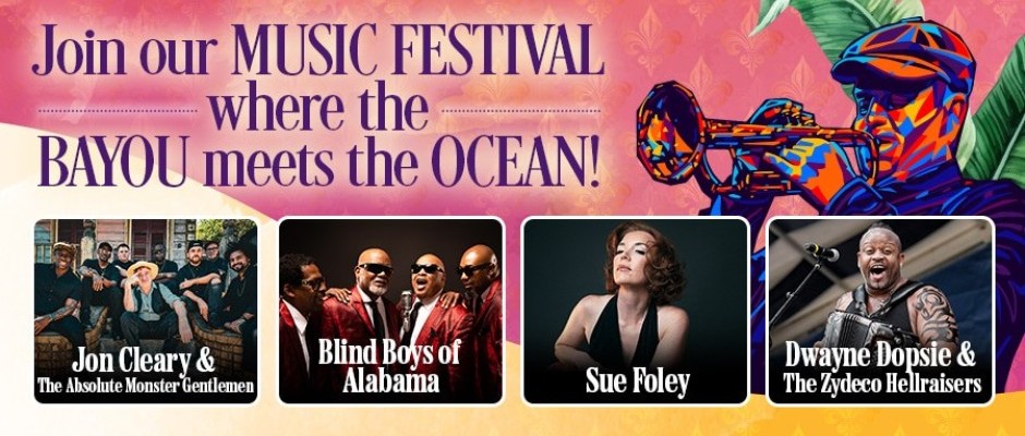 The Big Easy Cruise 2027: Jon Cleary and The Absolute Monster Gentlemen, Blind Boys of Alabama, Sue Foley, Dwayne Dopsie and The Zydeco Hellraisers