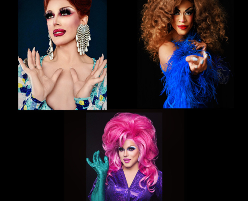 Disco Drag Queens: Gemini D. Sexton, Indigo Dai, and Sabel Scities