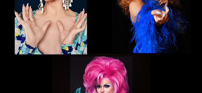 Disco Drag Queens: Gemini D. Sexton, Indigo Dai, and Sabel Scities